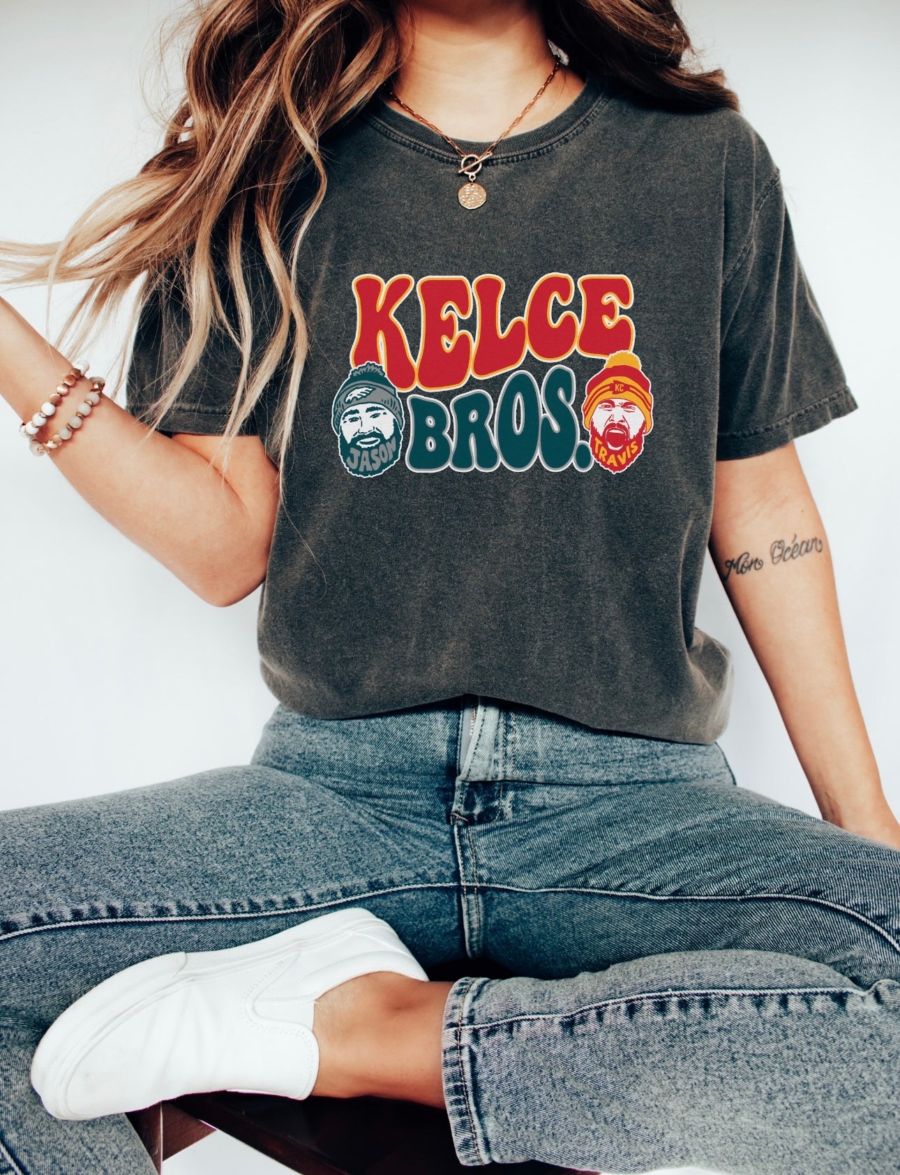 Wavy Kelce Bros. Pepper Tee