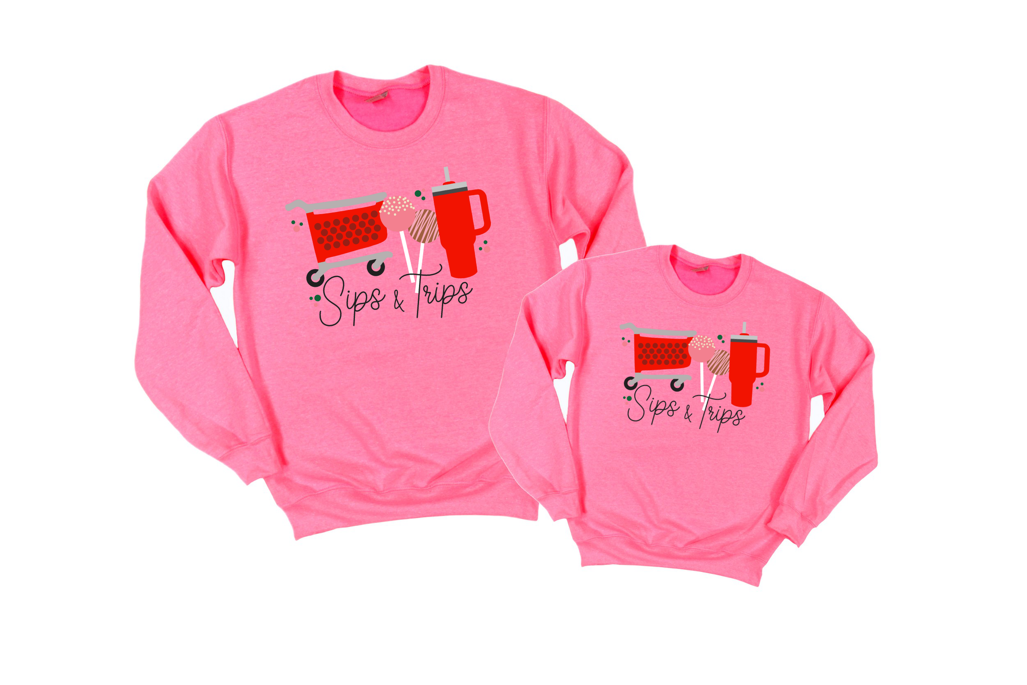 Sips & Trips Hot Pink Sweatshirt