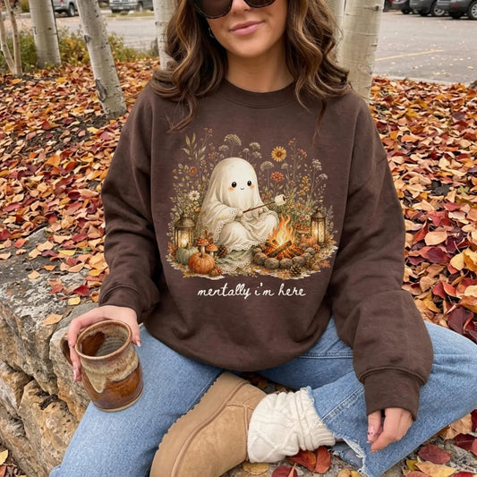 Mentally I’m Here Fall Chocolate Sweatshirt