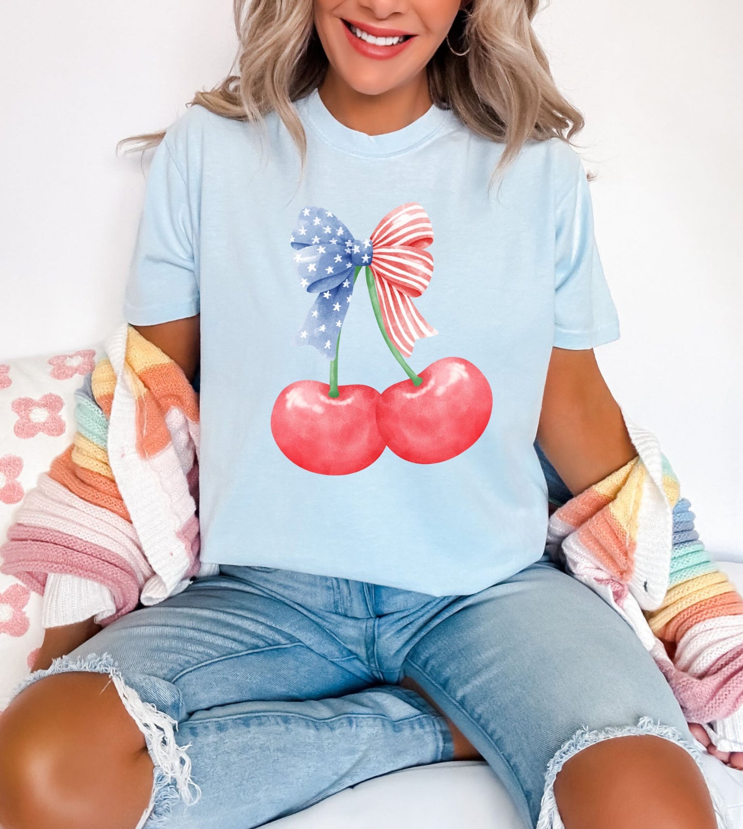 USA Cherries Chambray Tee