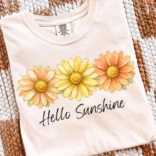 Triple Sunflower Hello Sunshine Ivory Tee
