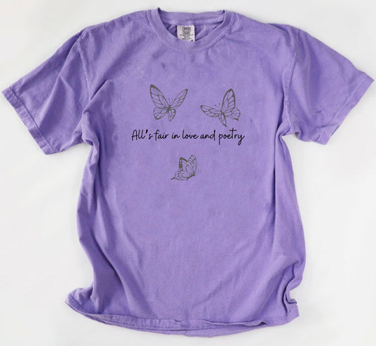 Butterfly Love & Poetry Violet Tee