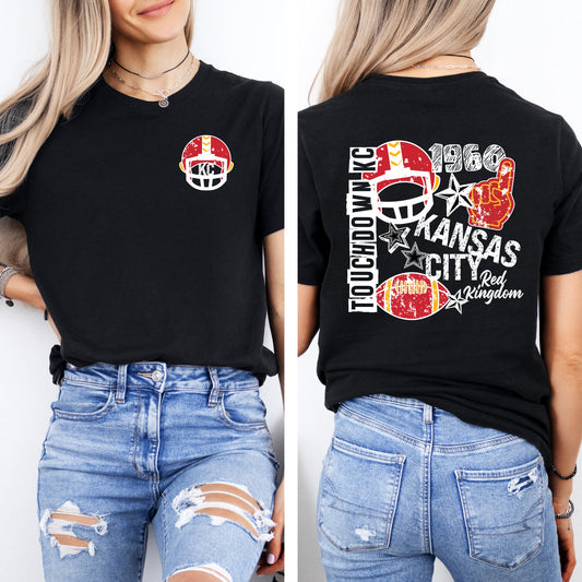 **HALFTIME DEAL** FRONT + BACK KC Helmet Black Tee