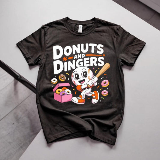 **YOUTH SIZES** Donuts & Dingers Black Tee