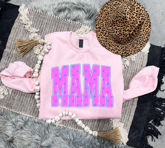 Pink Star Mama Block Light Pink Sweatshirt
