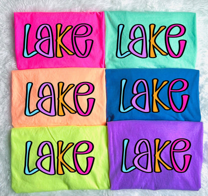 Colorful Lake Neon Tee Colors