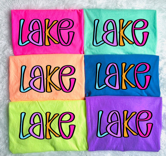 Colorful Lake Neon Tee Colors