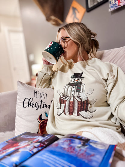 Book Snowman Sand Sweatshirt