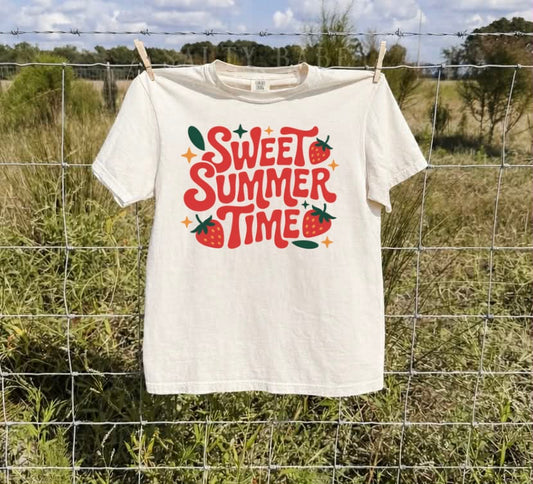 Strawberries Sweet Summer Time Ivory Tee