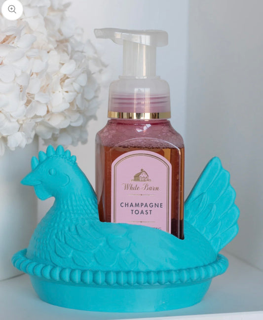 **PREORDER** Turquoise Nesting Hen B&BW Soap Holder