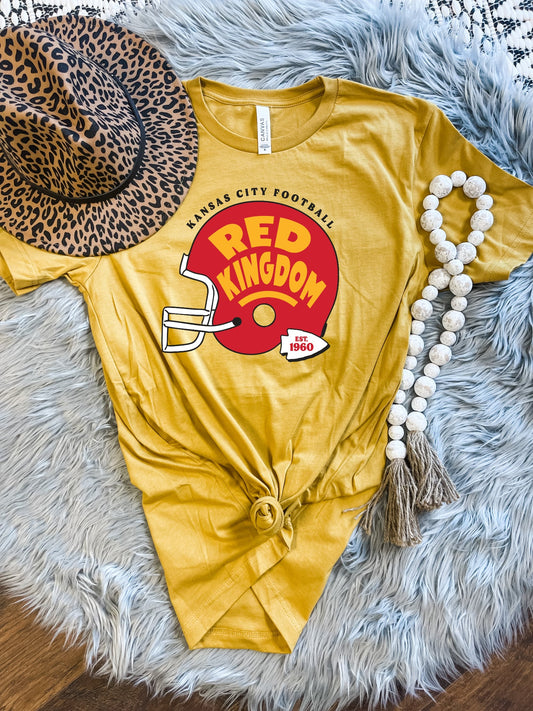**HALFTIME DEAL** Red Kingdom Red Helmet Heather Mustard Tee