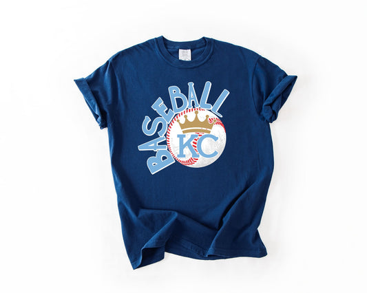 Oval Baseball KC Baseball Navy Tee