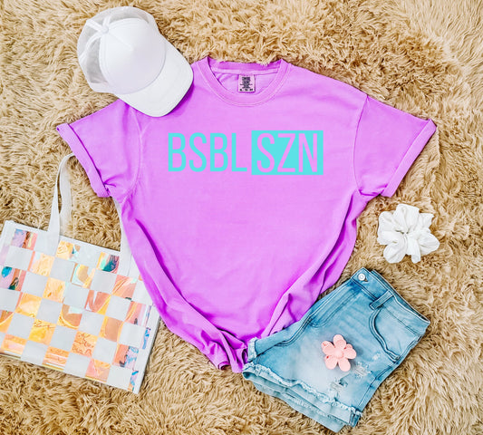 Blue BSBL SZN You Neon Violet Tee