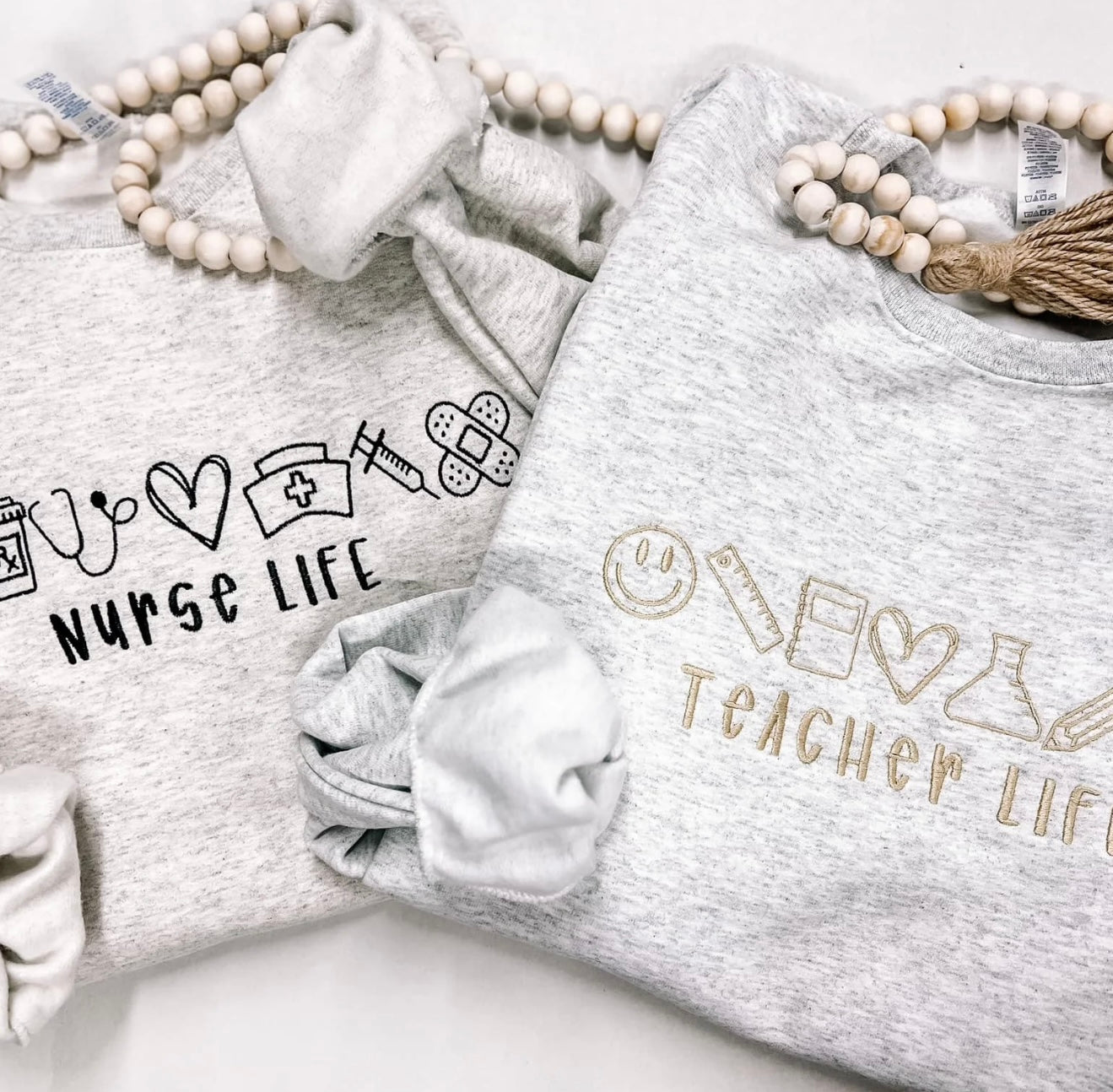 **EMBROIDERED** Occupation Icon Ash Sweatshirt