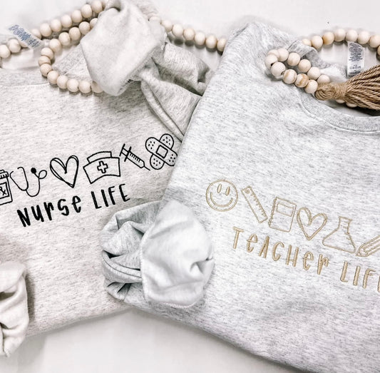 **EMBROIDERED** Occupation Icon Ash Sweatshirt