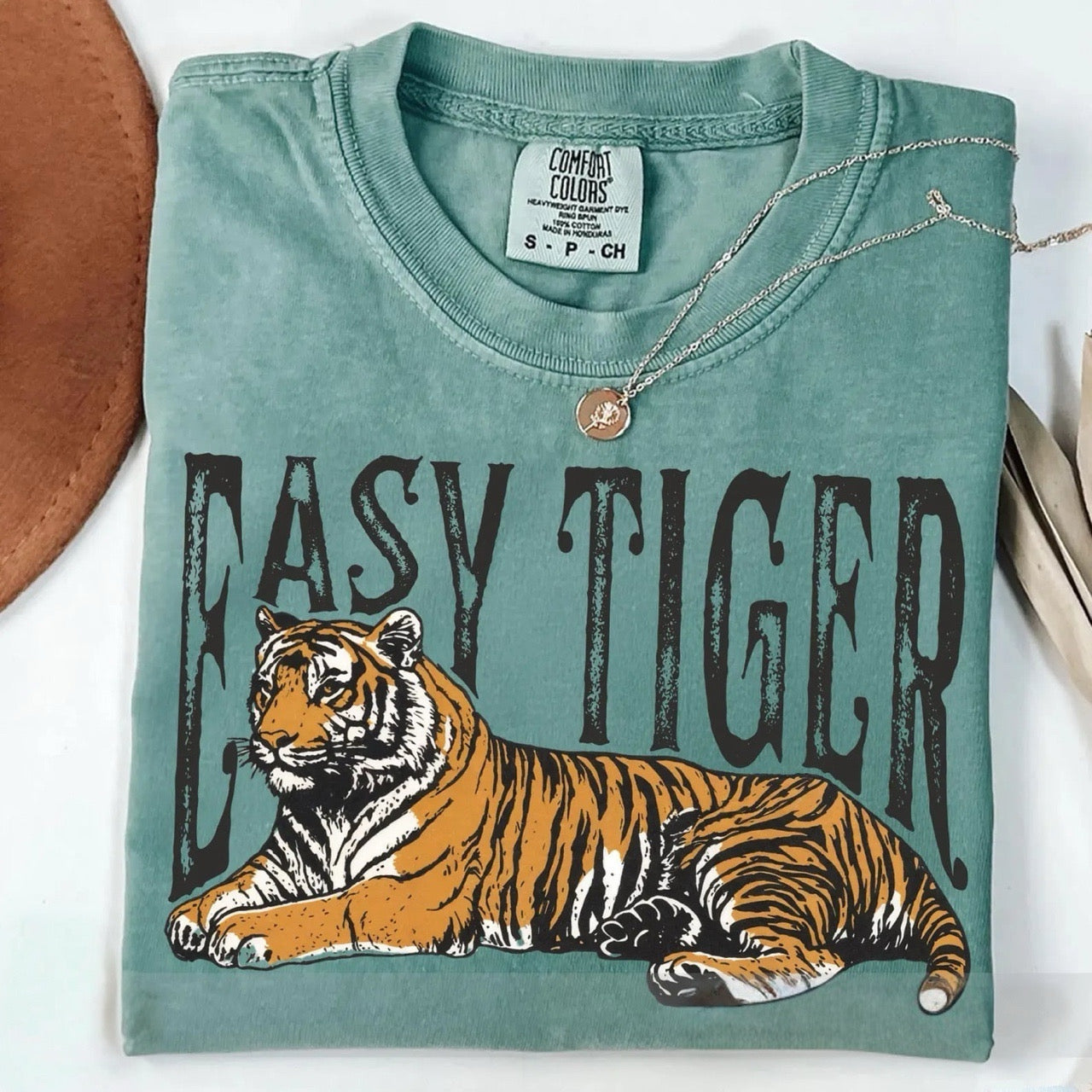 Black Ink Easy Tiger Light Green Tee
