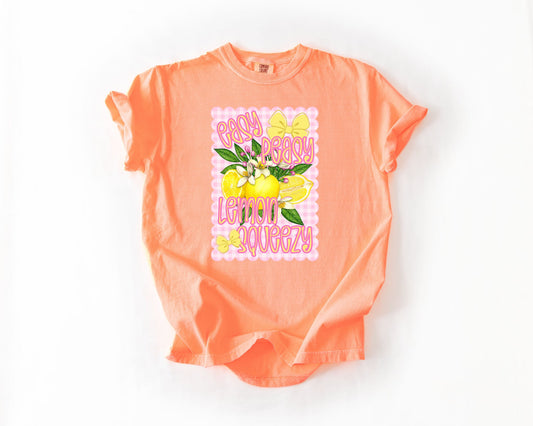**DEAL PRICE** Easy Peasy Lemon Squeezy Neon Cantaloupe Tee