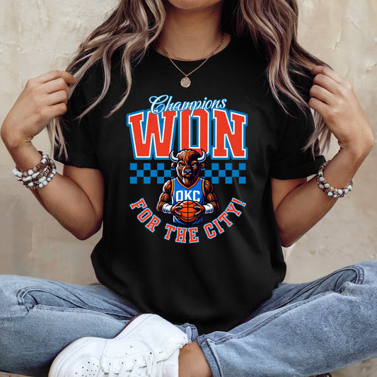 For The City Checkered Black Tee