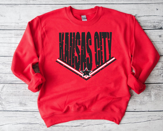 Black Retro Kansas City Red Sweatshirt