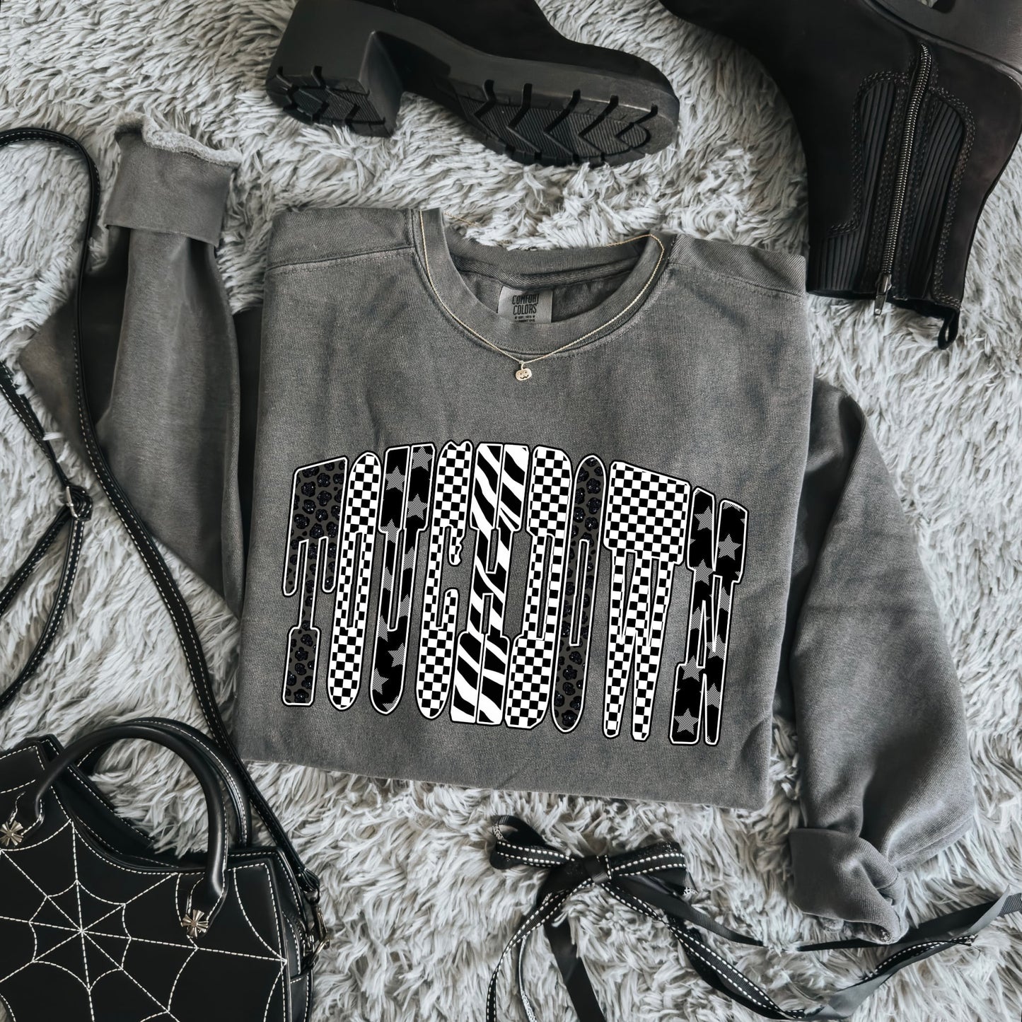 Touchdown Checkered & Leopard Pepper Sweatshirt