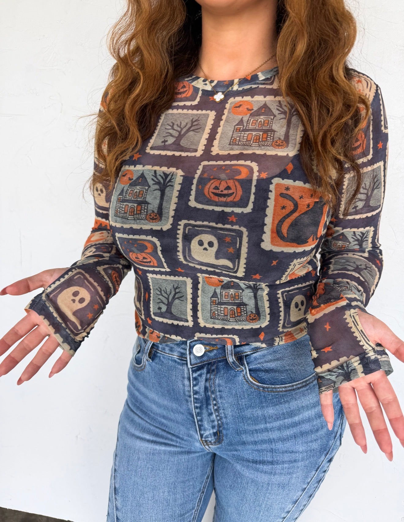 **PREORDER** Vintage Halloween Mesh Top