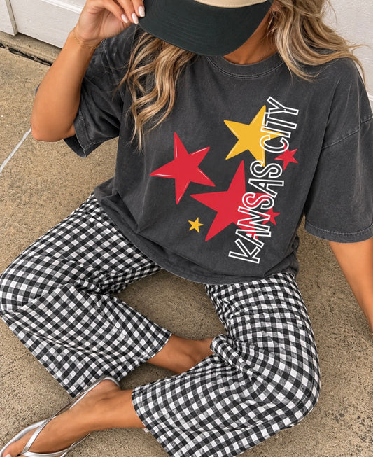 **HALFTIME DEAL** Vertical Kansas City Red & Gold Stars Pepper Tee