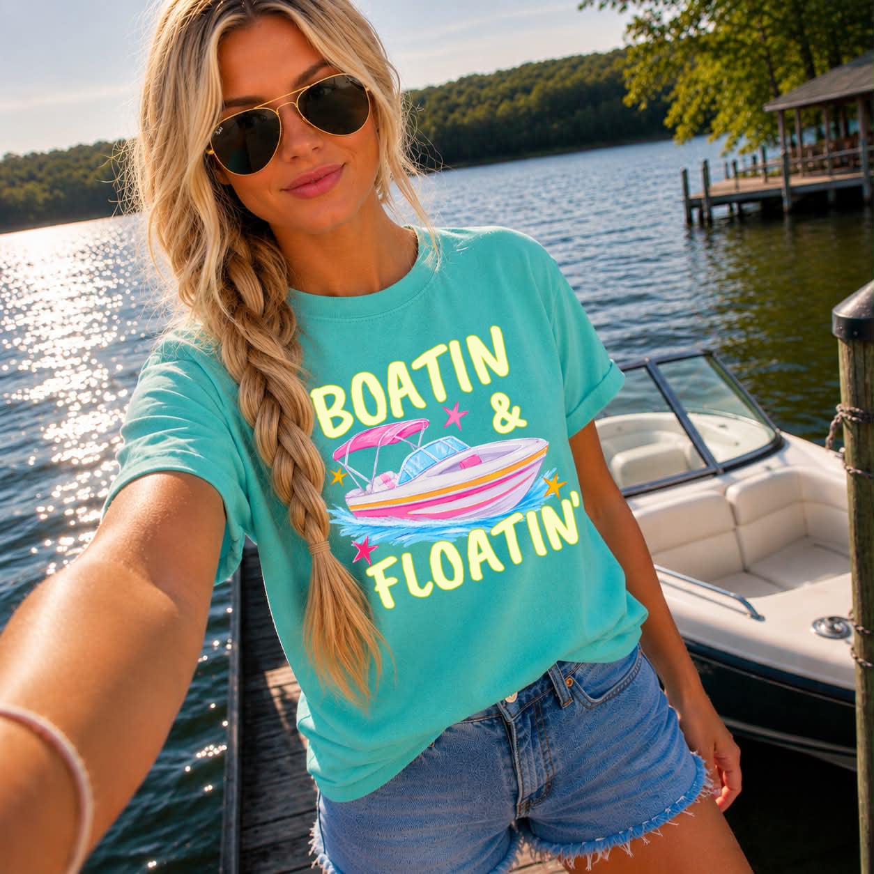 Stars Boatin Seafoam Tee