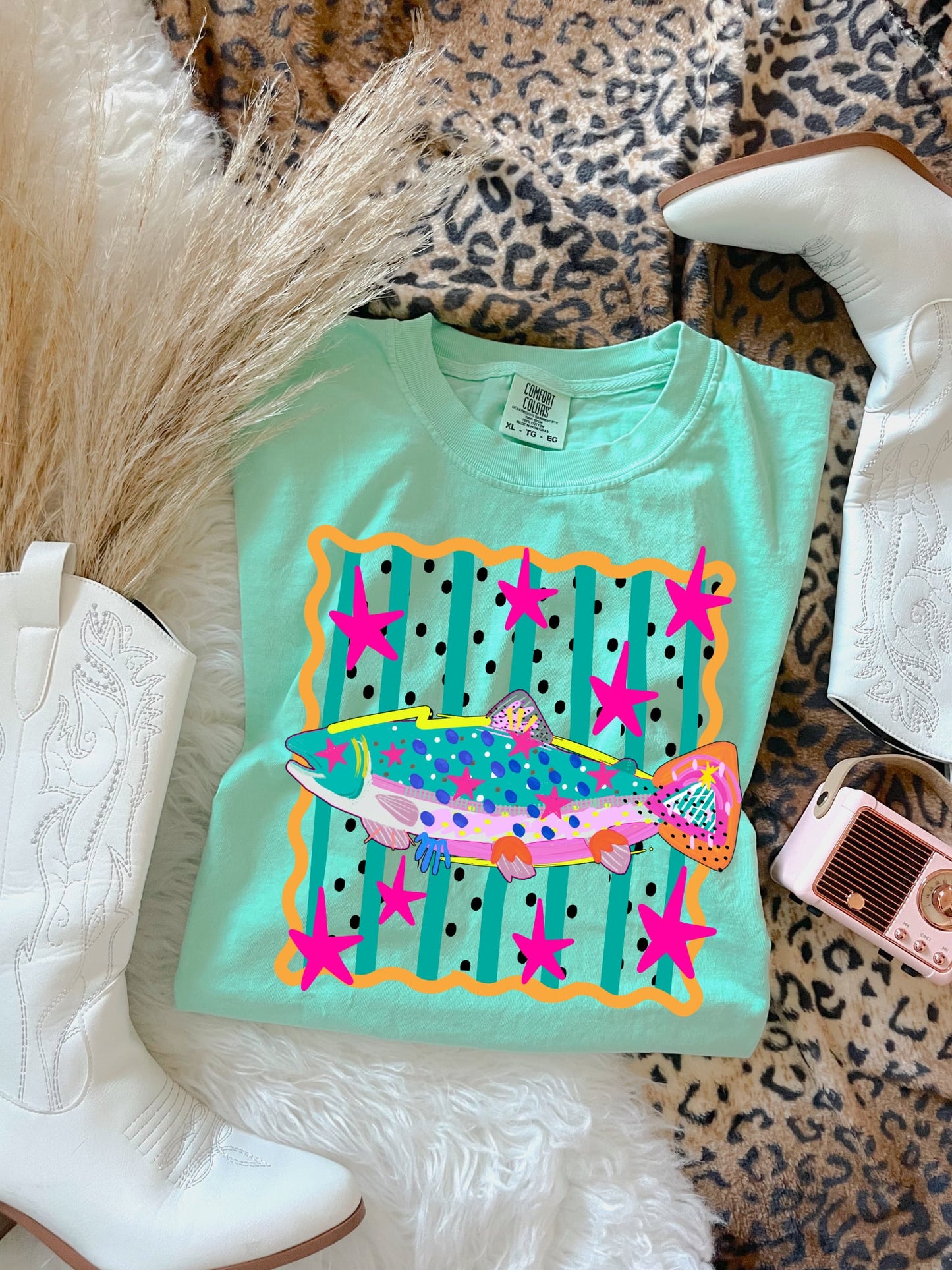 Stripes & Polka Dot Fish Island Reef Tee