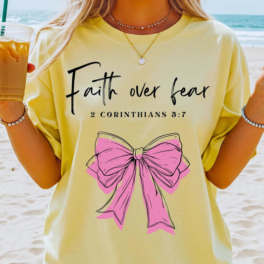 Black Faith Over Fear Yellow Tee
