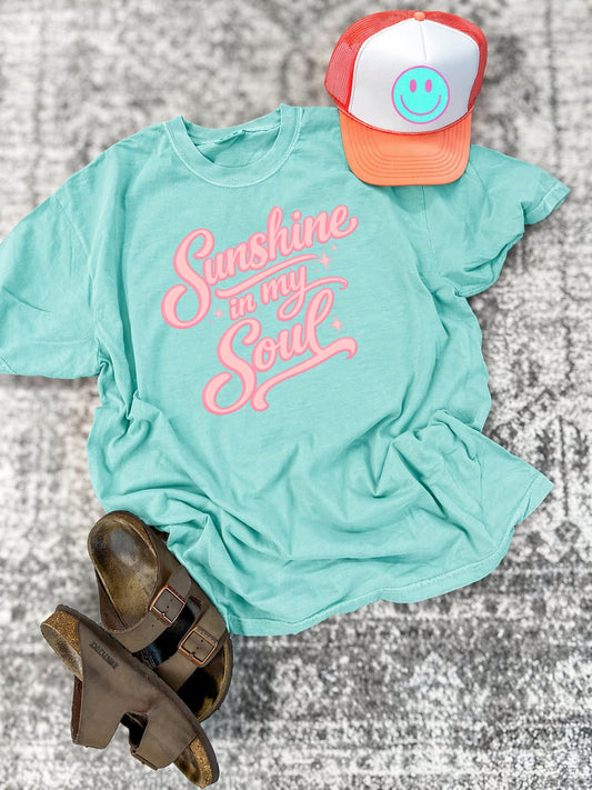 Sunshine In My Soul Chalky Mint Tee