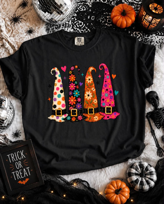 Halloween Hats Black Tee
