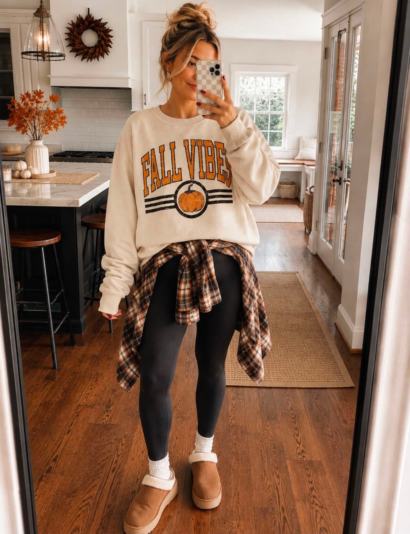 Striped Orange Fall Vibes Sand Sweatshirt
