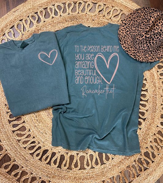 New* Front + Back Dear Person Green Tee