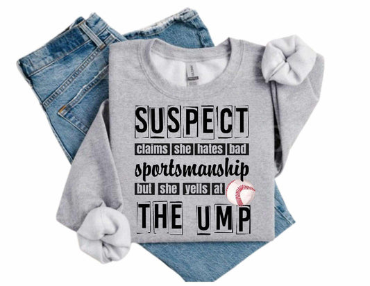 Baseball Suspect Yells At The Ump Sports Grey Sweatshirt