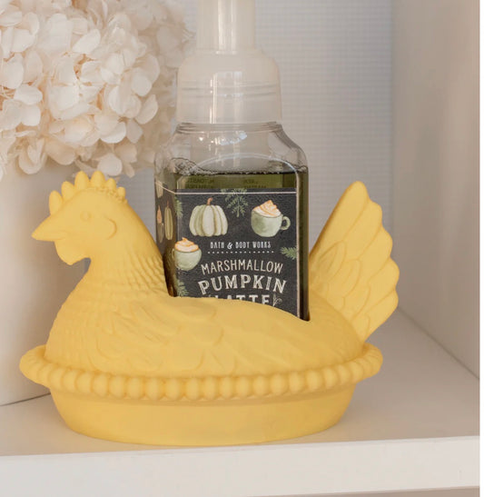 **PREORDER** Light Yellow Nesting Hen B&BW Soap Holder