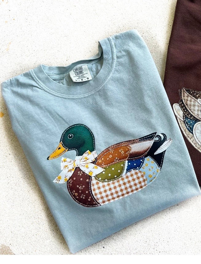 Floral & Striped Mallard Duck Bay Tee