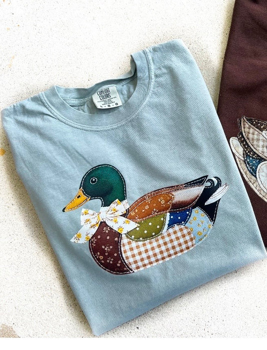 Floral & Striped Mallard Duck Bay Tee
