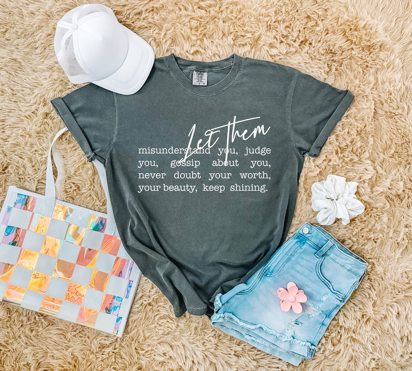 White Let Them List Pepper Tee