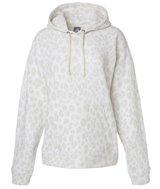 White Leopard Fleece Hoodie