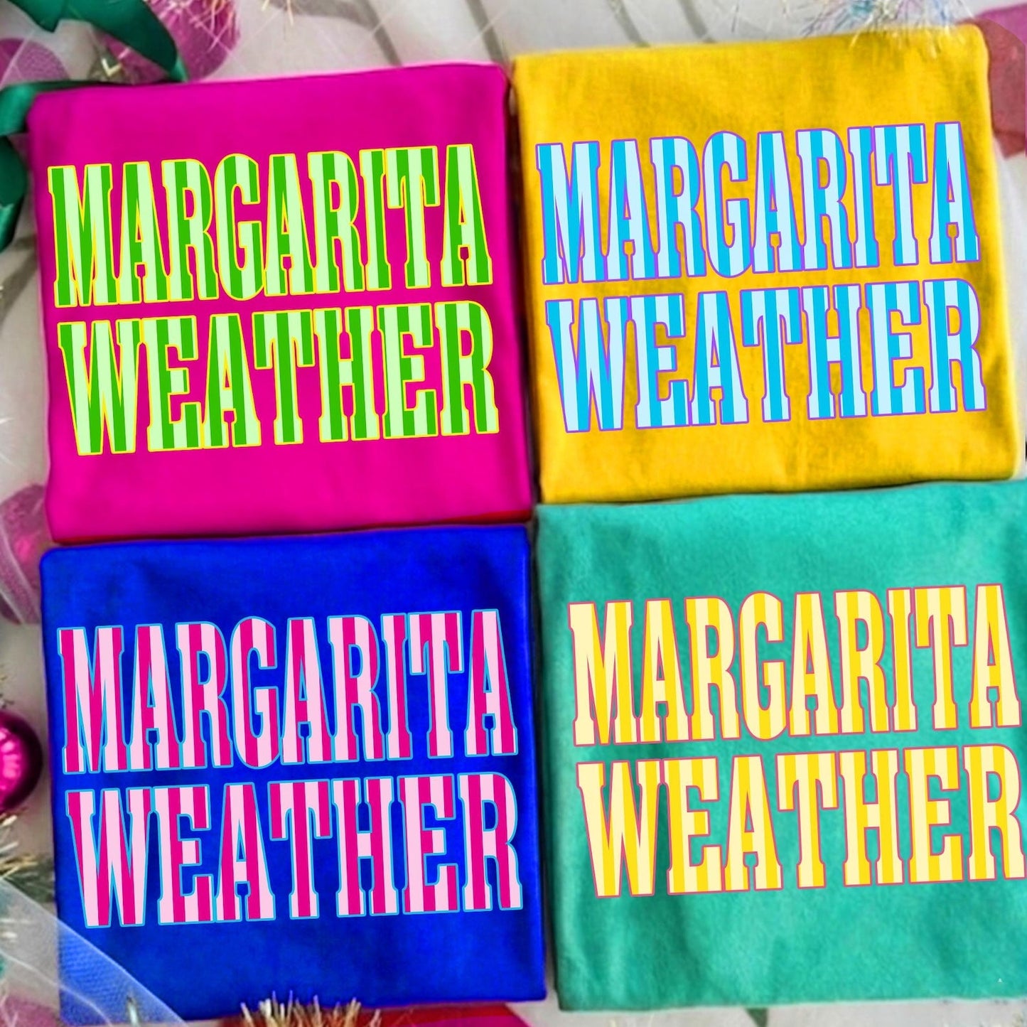Colorful Striped Margarita Weather Tee