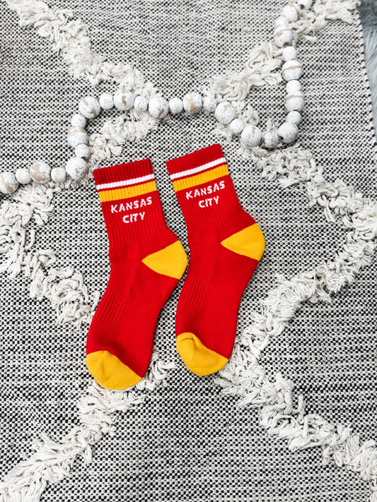 **BLACK FRIDAY DEAL** Kansas City Red & Gold Socks