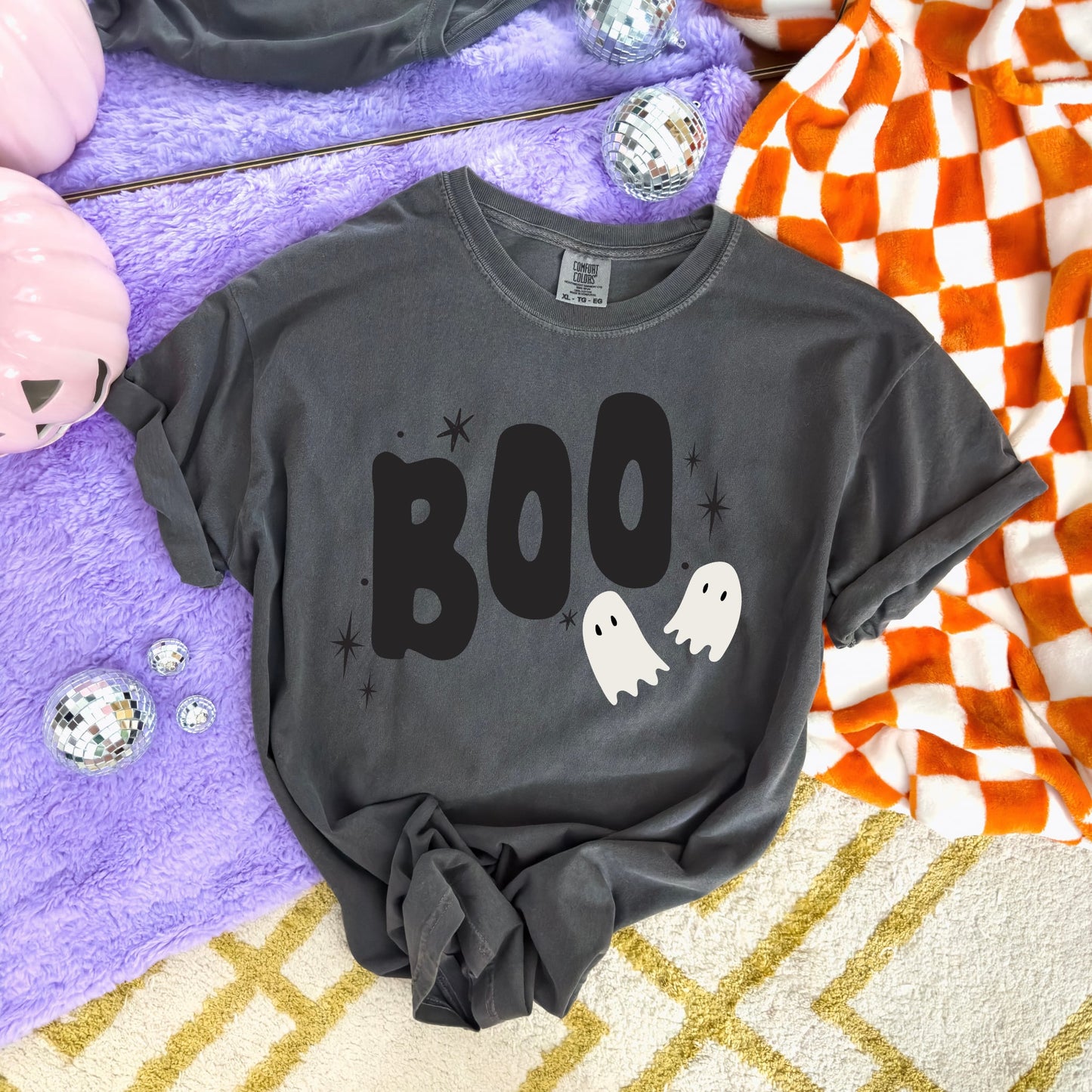 Black Boo White Double Ghost Pepper Tee
