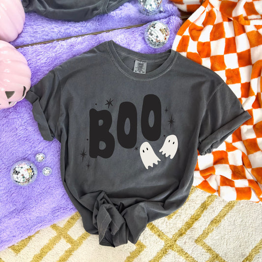 Black Boo White Double Ghost Pepper Tee