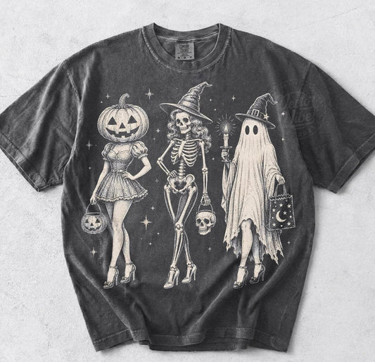 Spooky Girl Halloween Squad Pepper Tee