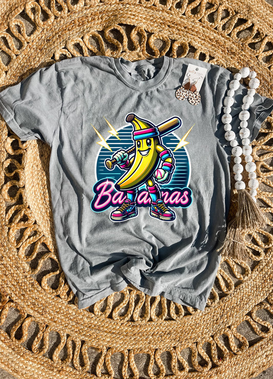 Lightening Bolt Bananas Headband Grey Tee