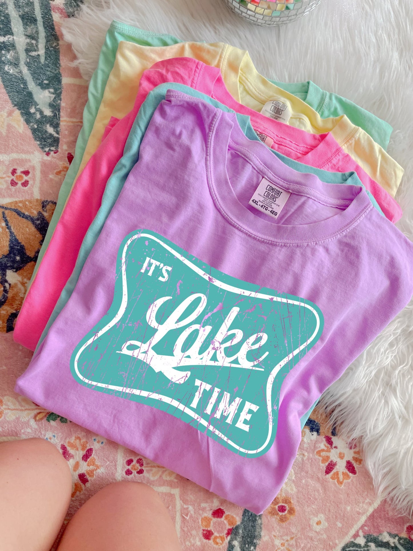 Teal It’s Lake Time Neon Violet Tee