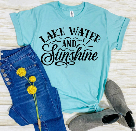**DEAL PRICE** Lake Water & Sunshine Heather Purist Blue Tee