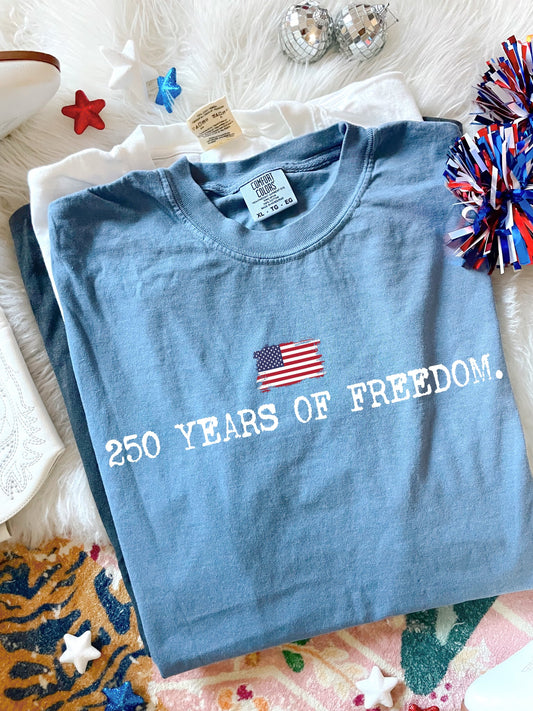 Typewriter 250 Years Of Freedom Washed Denim Tee