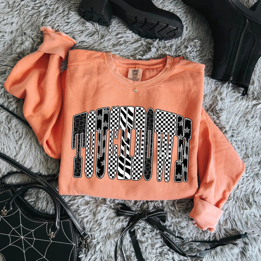 Touchdown Checkered & Leopard Terracotta Sweatshirt