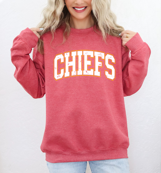 Chiefs Distressed Heather Red Sweatshirt